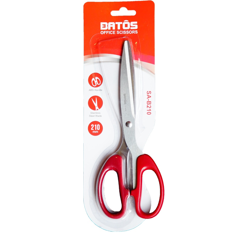 Kéo Văn Phòng 210mm Batot, Đen/Đỏ - 1 chiếc - B210