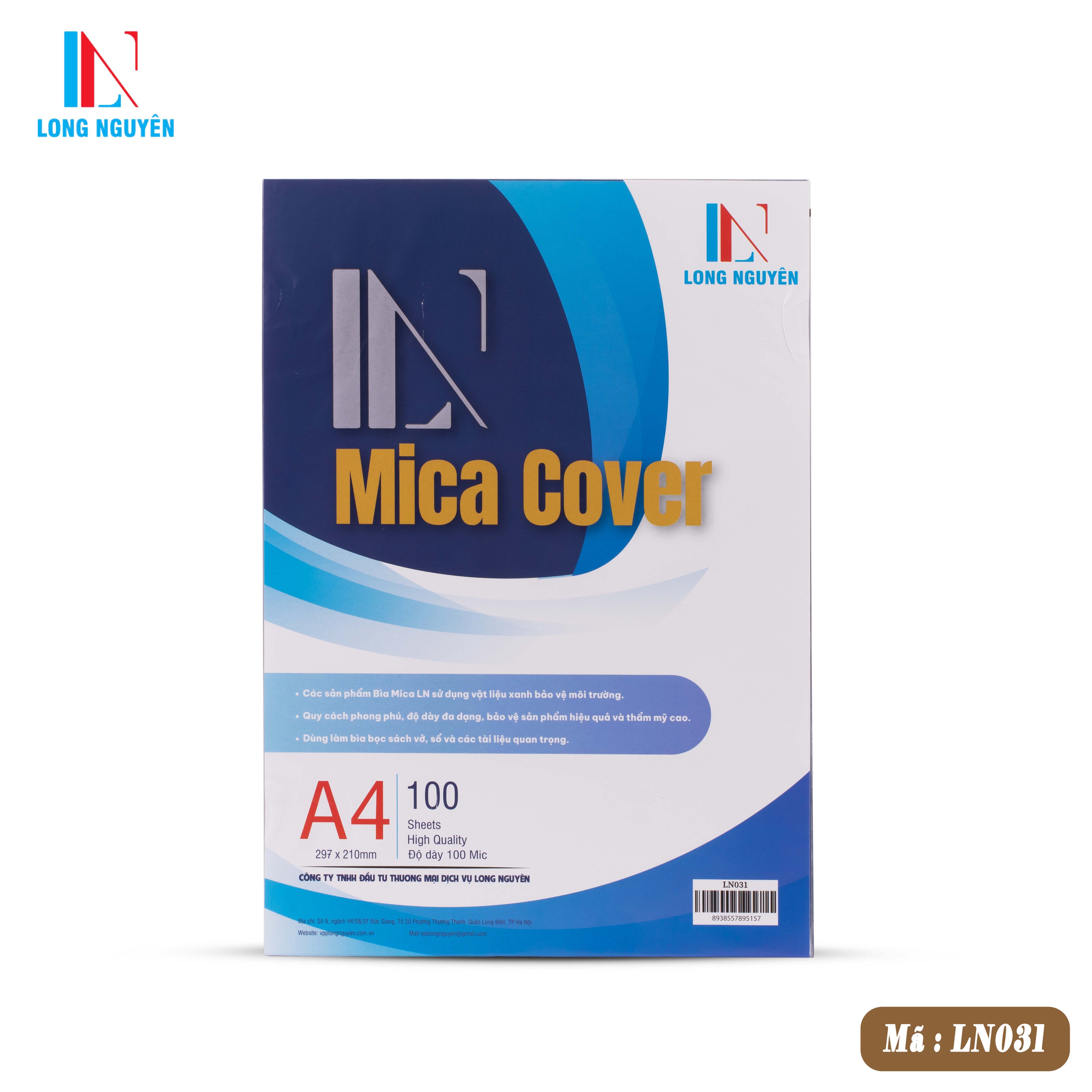 Bìa mica Long Nguyên A4 loại mỏng