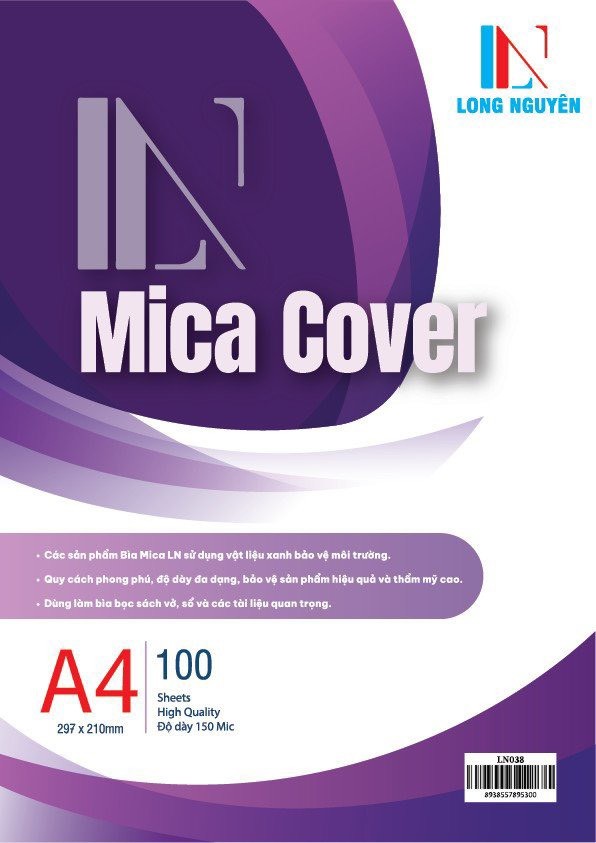 Bìa Mica Long Nguyên A4 _ Dày loại 2 ( Nhựa PET)