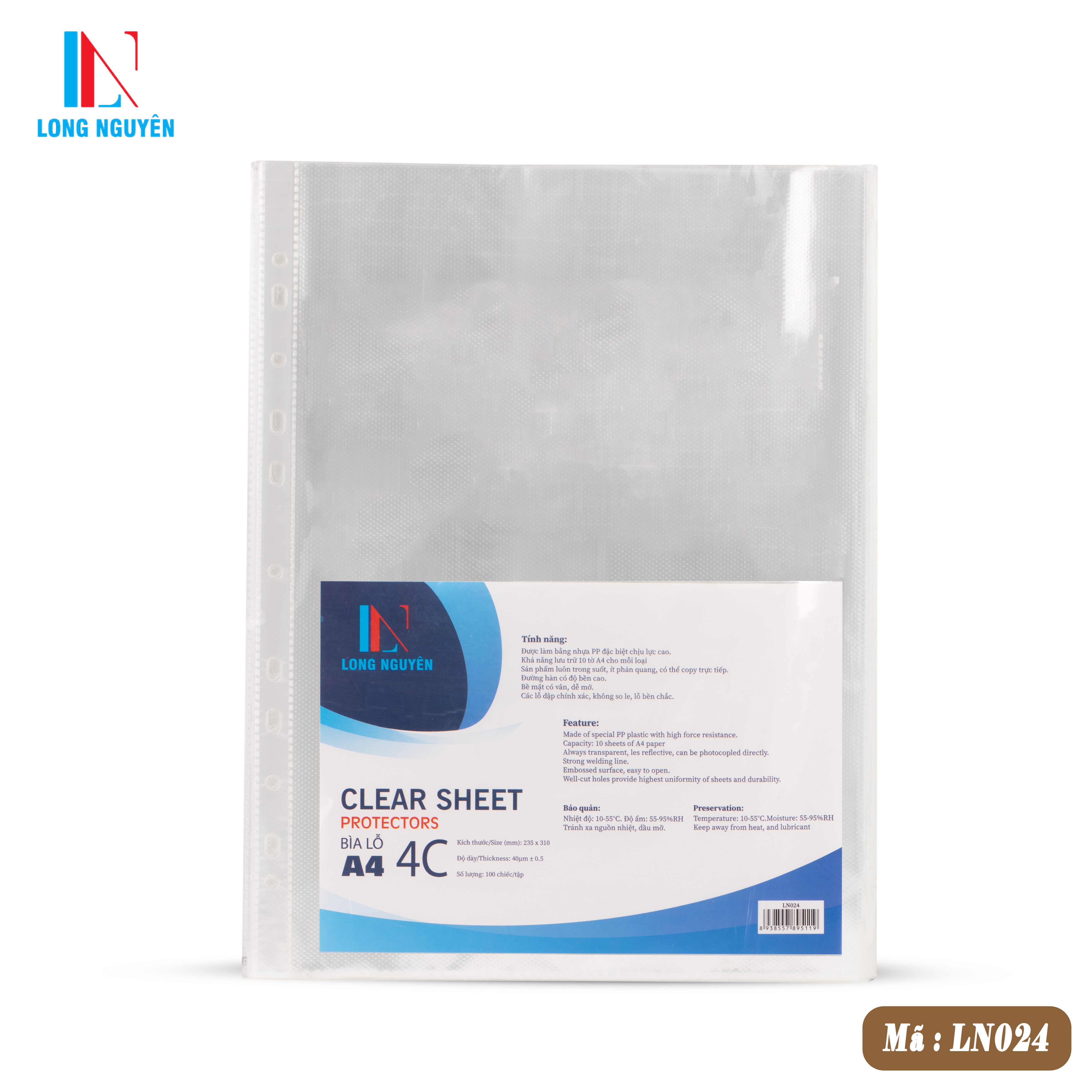 Sơ mi lỗ A4 trung ( 4C ) _ LN024