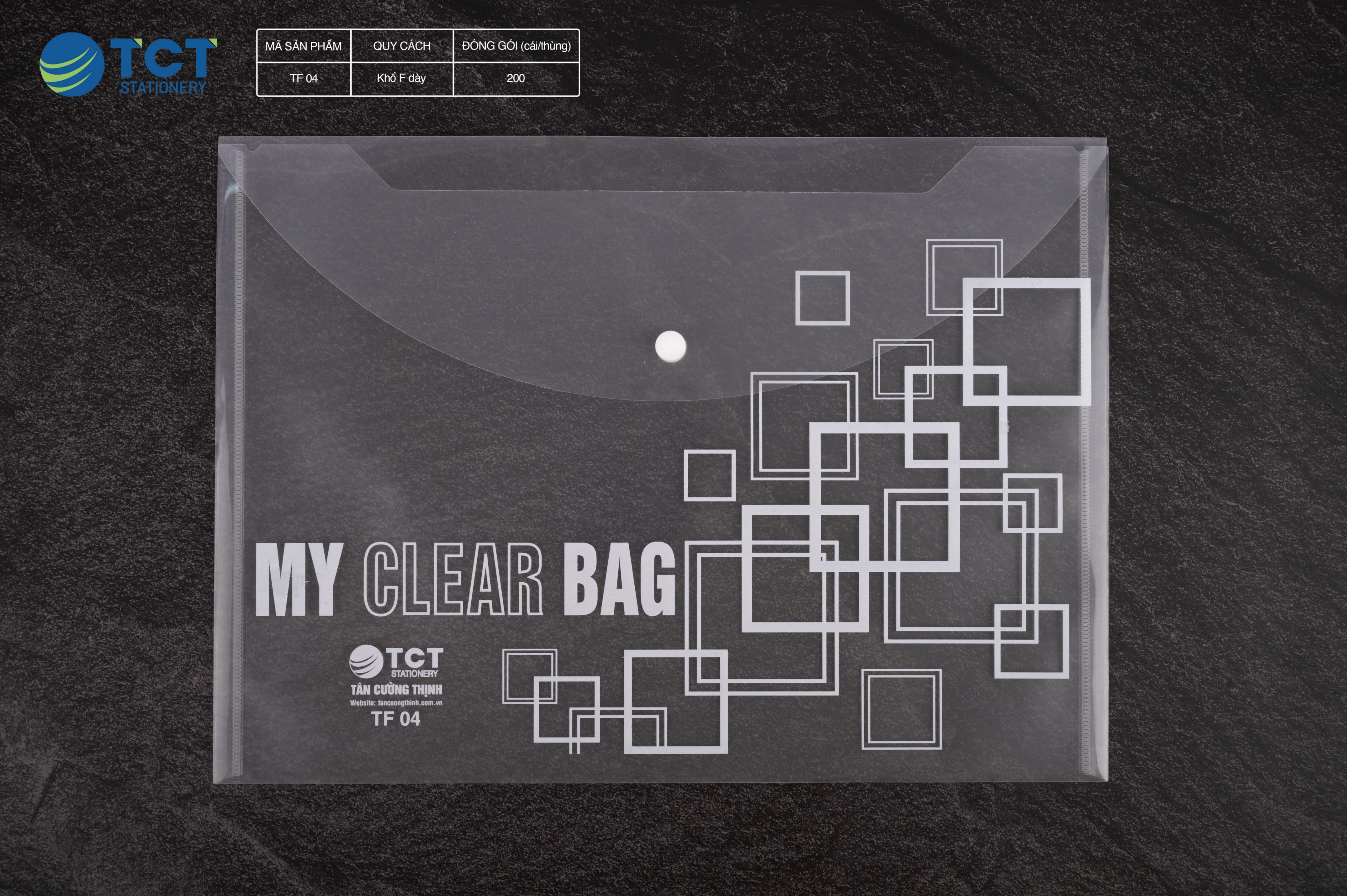 My clear bag ( túi cúc) khổ F dày - TF04