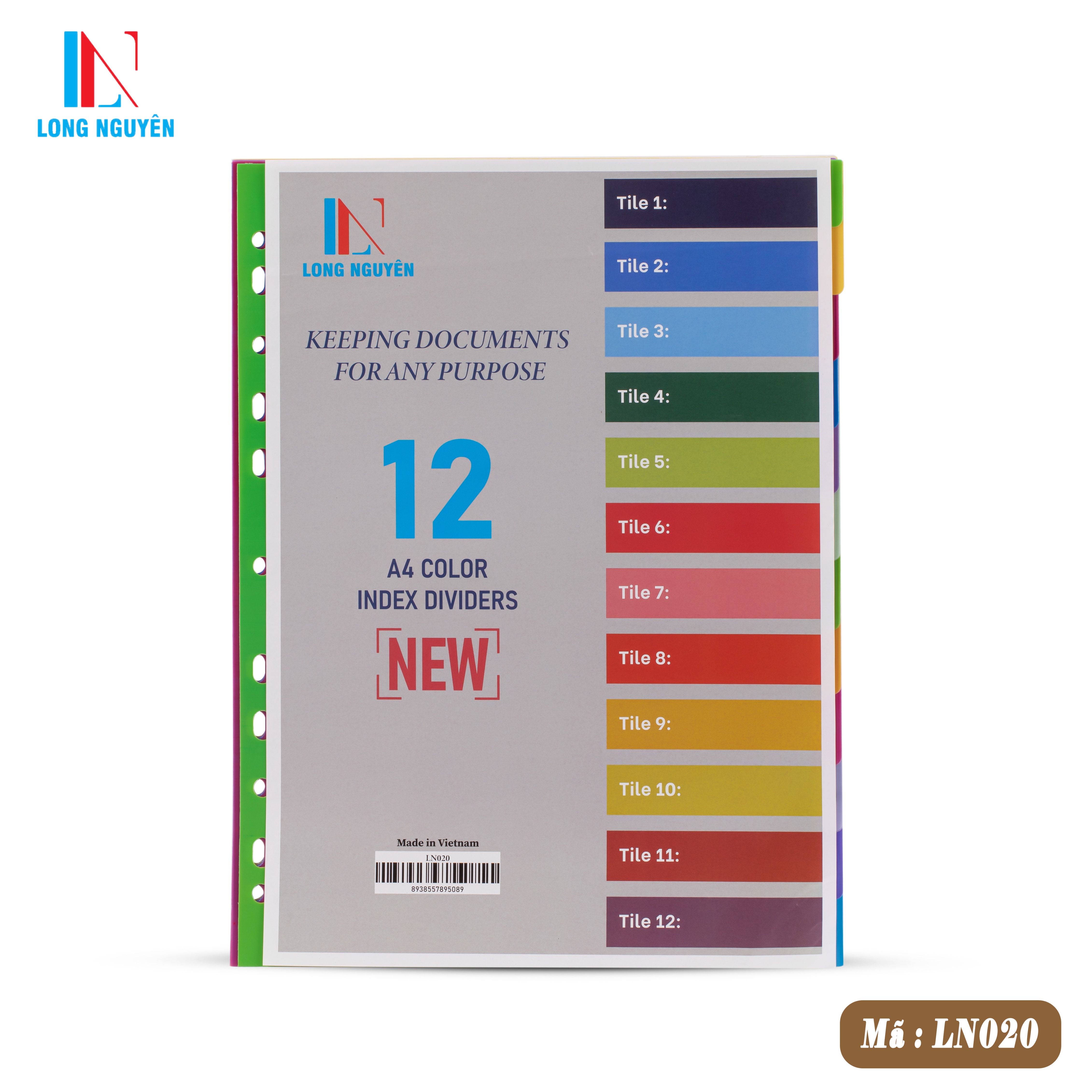 Chia file nhựa 12 màu - LN020